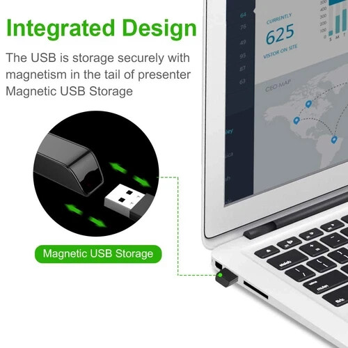 Präsentations Clicker Grünlicht Zeiger USB Wiederaufladbar Kabellos - Bild 7 von 7