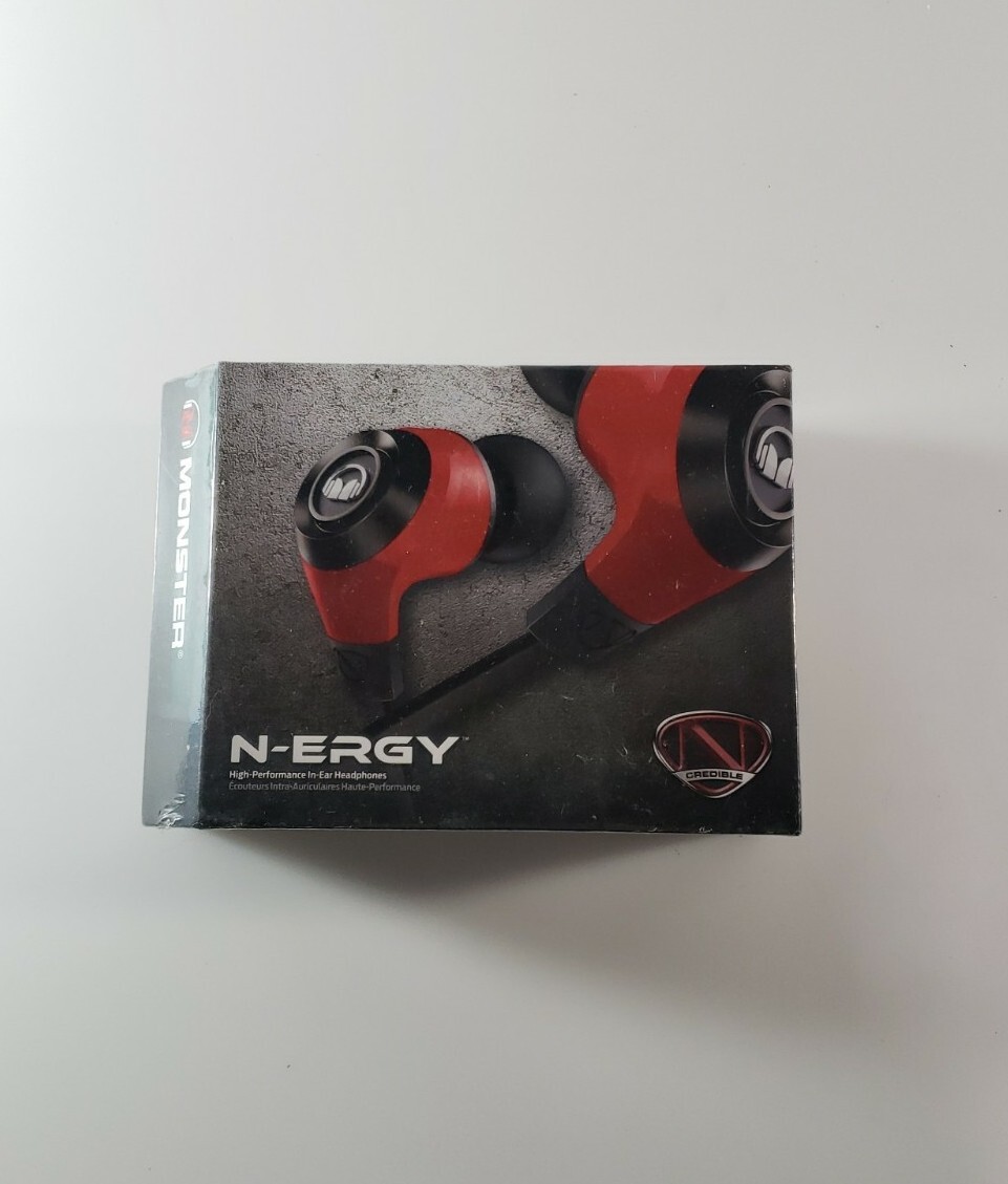 Auriculares internos universales Monster NCredible NErgy con ControlTalk rojo cereza NUEVOS