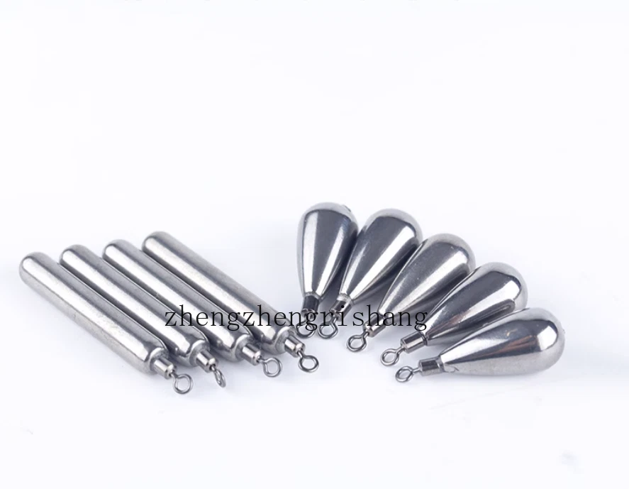 5/10pz Cilindro e Goccia a Strappo Tungsteno Drop Shot Pesi Free Rig Pesca Affondatori - Immagine 2 di 4
