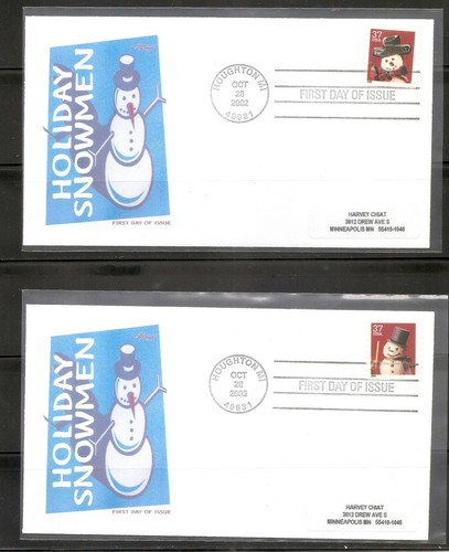 US SC # 3680-3683 Christmas Snowman. Christmas 2002, FDC. Armaster Cachet. - Picture 2 of 2