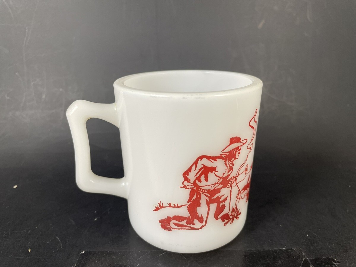 1950 Hazel Atlas Hopalong Cassidy Red Coffee D-Handle Cup Mug EUC