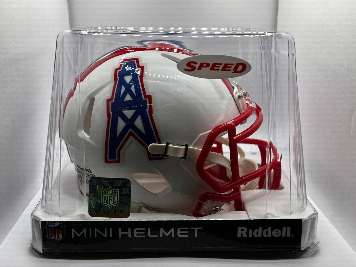 Houston Oilers Throwback Mini Football Helmet (1981-1998) - 1/2 Scale Replica, Riddell Box