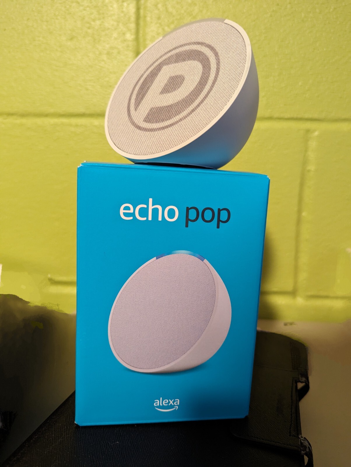 Amazon Echo Pop Smart Speaker - Glacier White with stylish 
