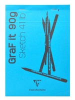 Clairefontaine 5X Skizzenblock A6 Graf'it, 80 Blatt Himmelblau 96669C