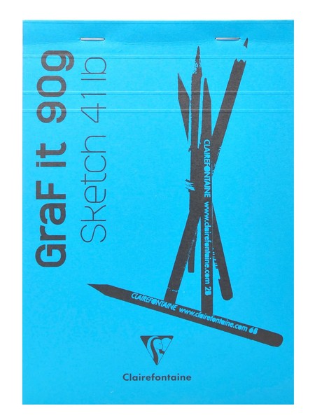 Clairefontaine 5X Skizzenblock A6 Graf'it, 80 Blatt Himmelblau 96669C-image