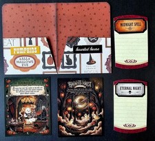Premade Scrapbook Mini Folder/Folio/Junk Journal/Cards: Halloween