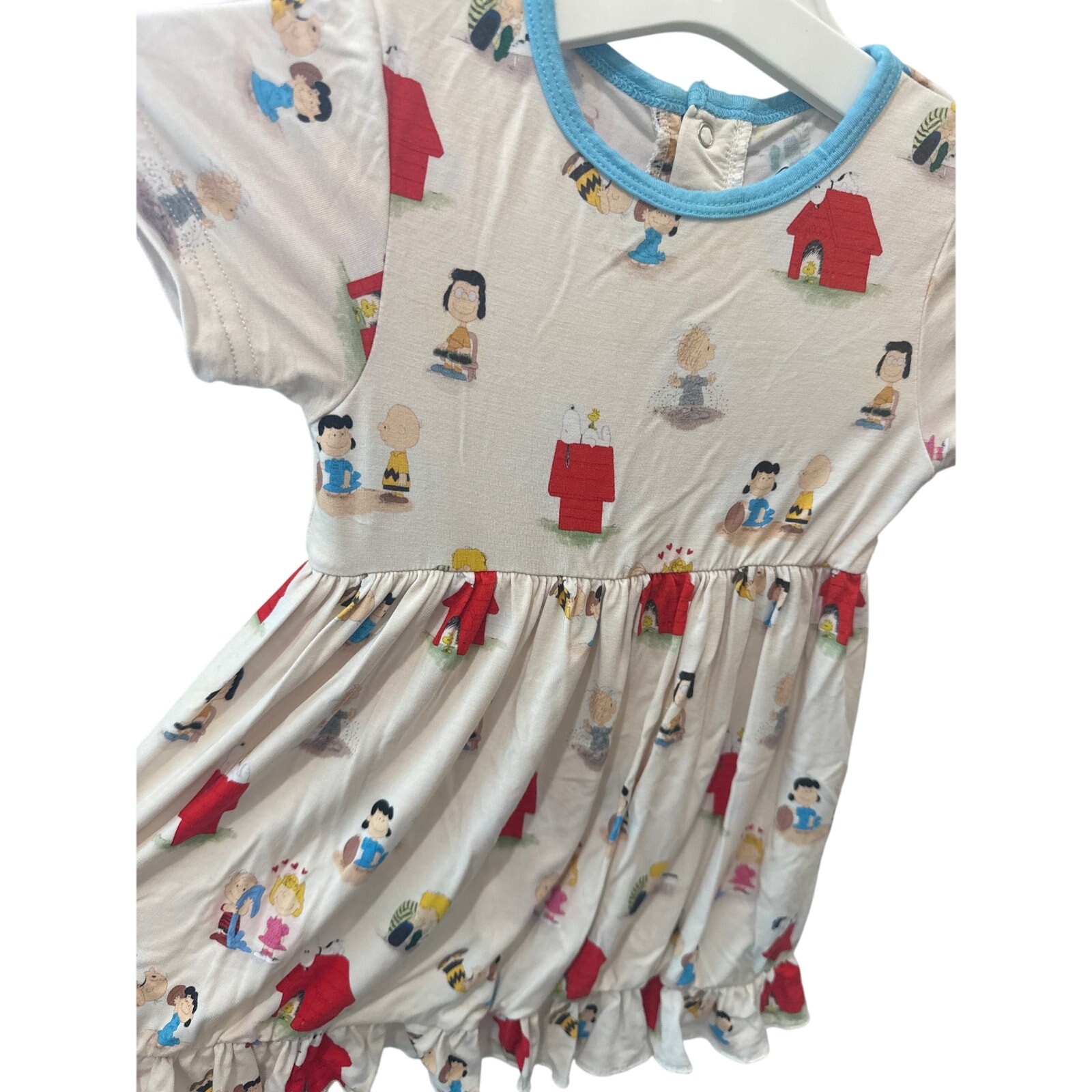 2T Bundle Of Joy Co Twirl Bodysuit Dress Bamboo Snoopy Peanuts Gang Print Soft