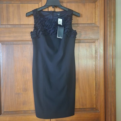 Ann Taylor Sleeveless Tailored Flutter Dress Fully Lined Size 4P Black NWT  | eBay