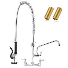 Commercial Sink Faucet - Commercial Faucet Wall Mount with Pre-Rinse 36" Height