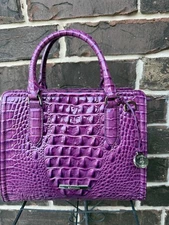 NWT BRAHMIN Cami Satchel Dewberry Melbourne Leather berry purple