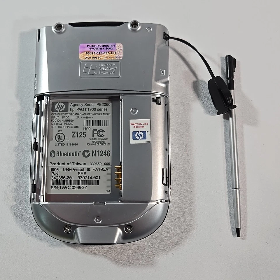 HP iPAQ Pocket PC h1900 PE2060 Stylus & Palm Leather Case Untested - Image 4 of 4