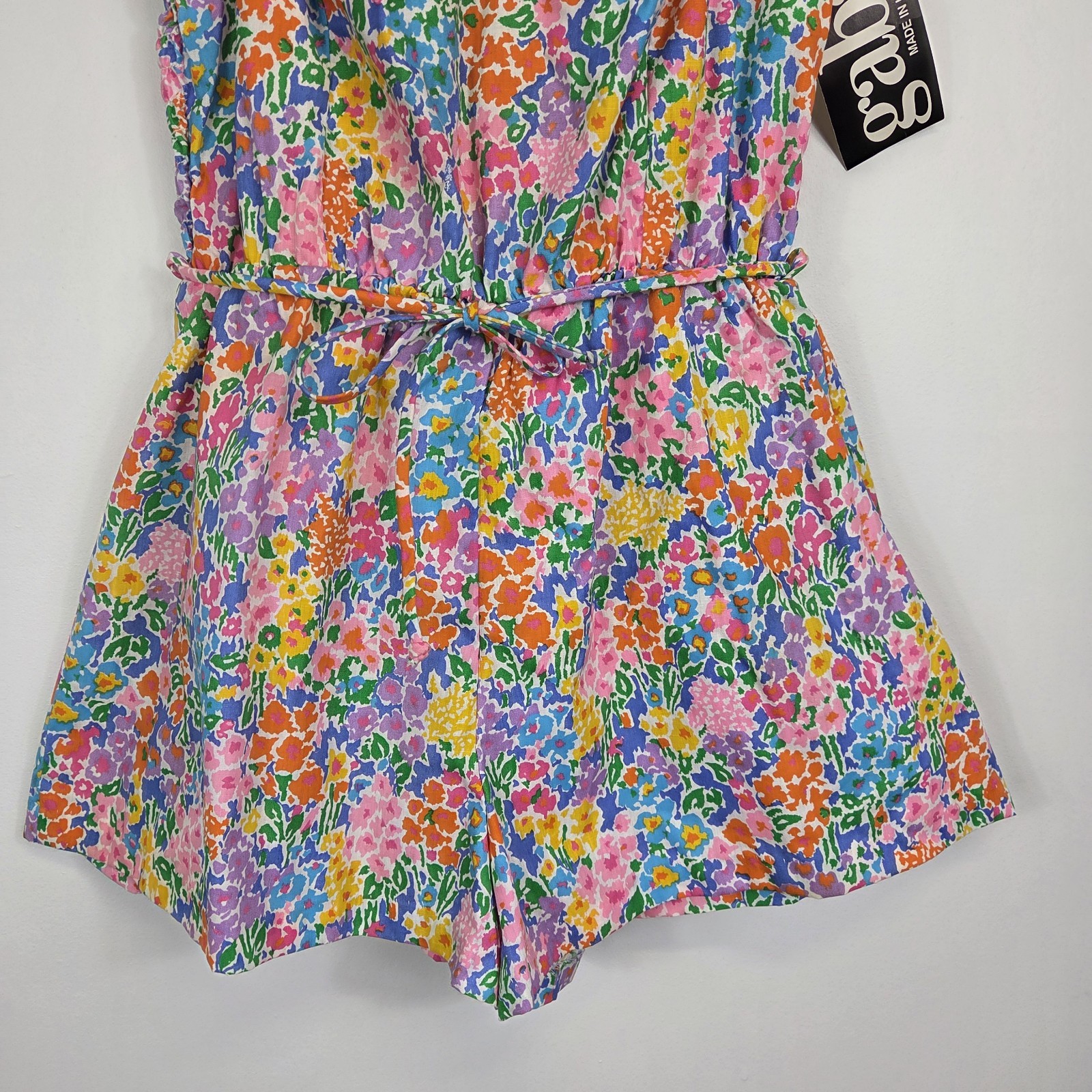 NWT True Vintage Gabar Bathing Swimsuit Platsuit 60s Pinup Rockabilly Floral 