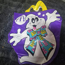 1990's McDonald s Purple White Yellow Ghost Boo Trick or Treat Bag w/ Handles