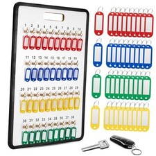 Key Hook Board Rack with 40 Pcs Plastic Tags Set 23.4 x 15.5 Inch Key Holder