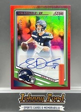 Sam Darnold 2025 Panini Score Red Zone Auto #05/20 Seattle Seahawks #40