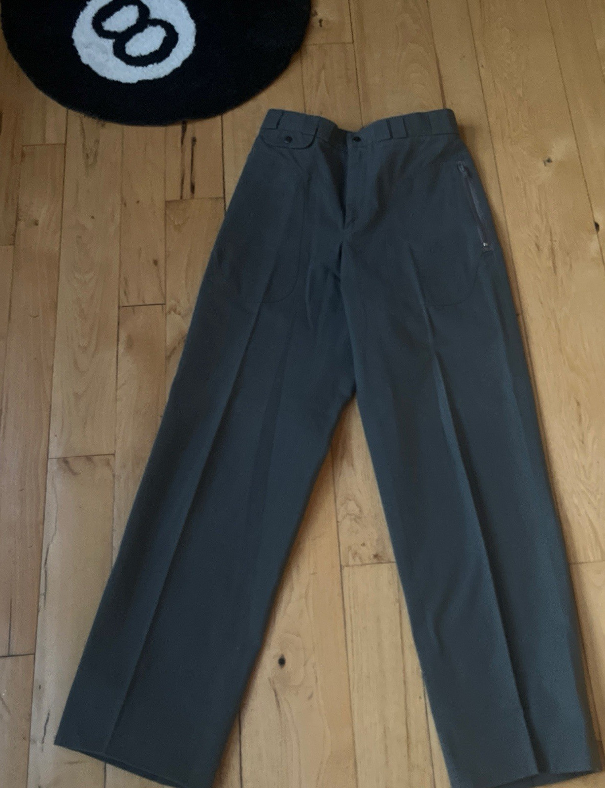 Giorgio Armani Gray Pleated Dress Pants 30W Straight Leg Cotton Twill