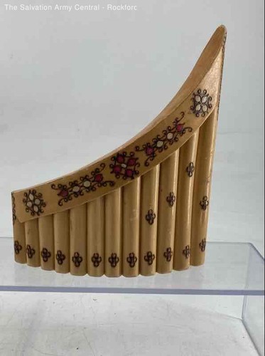 Artisian Decorative Bamboo Floral Folk Wind Woodwind 12 Pipe Panflute