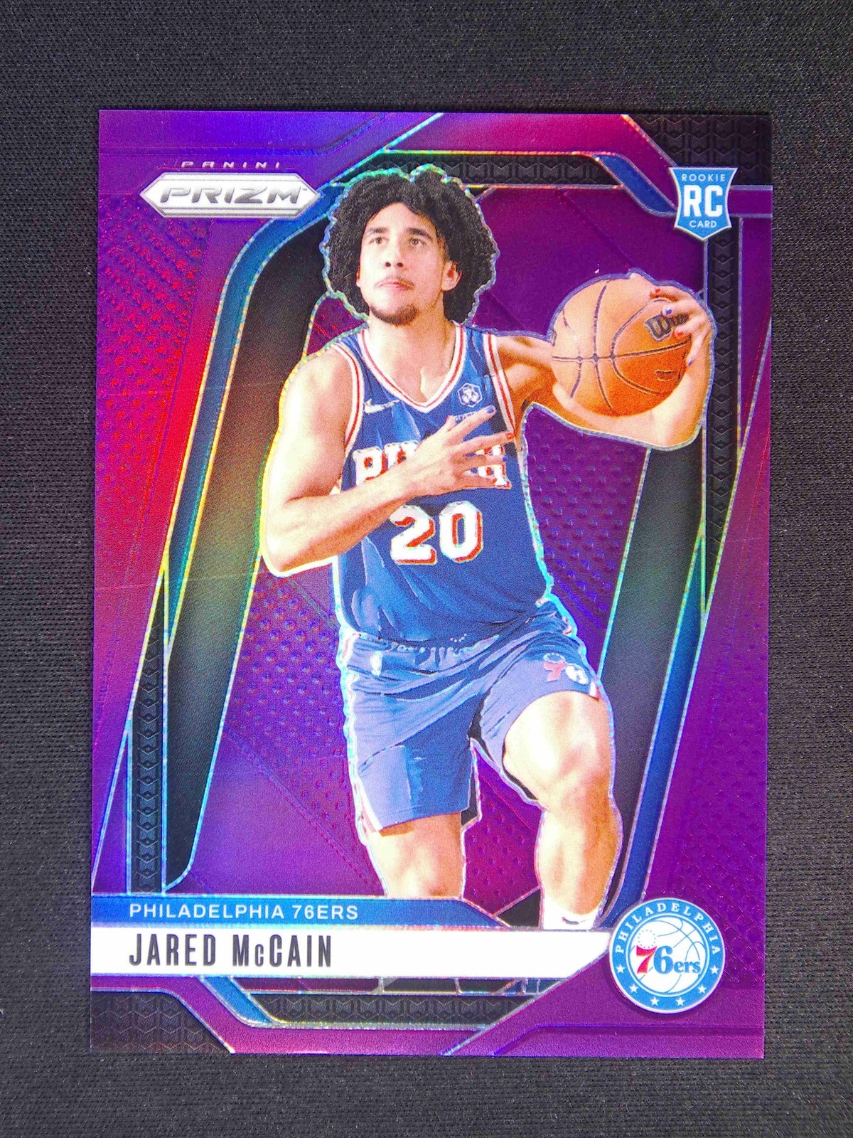 2024-25 Panini Prizm Jared McCain #222 RC Rookie Purple /99