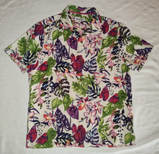 NICE Tommy Bahama Island Zone Riviera Garden Silk Blend Hawaiian Camp Shirt L