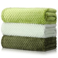 3 PCS 30x40 Inch Baby Blankets Soft Neutral Fuzzy Toddler Infant Stroller