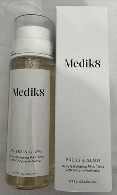 Medik8 Press & Glow Daily Exfoliating PHA Tonic w/Enzyme Activator - 200 Ml NEW