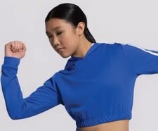 Weissman Blue Cropped Hoodie Hip Hop Costume size SA