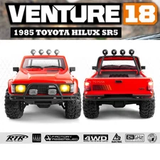 HPI 160801 1/18 Venture18 Brushed 1985 Toyota Hilux SR5 4WD RTR Red Truck