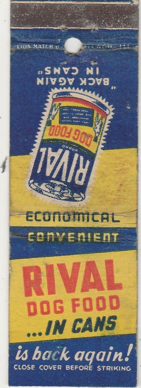 Rival Dog Food-Chicago-Illinois-Il-Vintage Match Cover-Wear