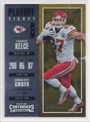 2017 Panini Contenders Playoff Ticket Travis Kelce /249 #68