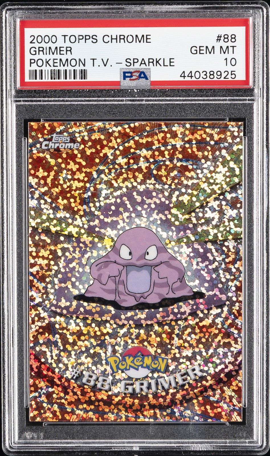 2000 TOPPS CHROME POKEMON T.V. SPARKLE #88 GRIMER PSA 10