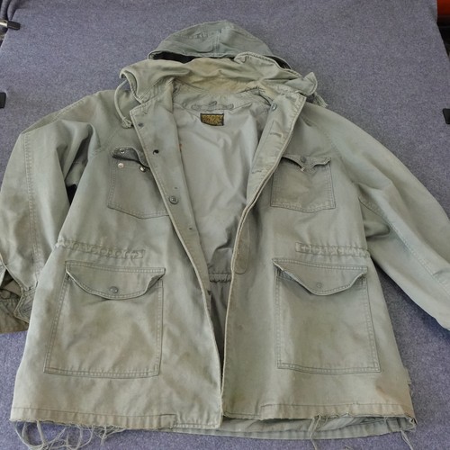 Vintage 1957 USAF Southern Athletic Co Military Jacket Sage Green XL Long 50s