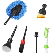 Car Interior Duster Detail Brush Cleaning Kit, Soft Dash Vent Dusting Yellow