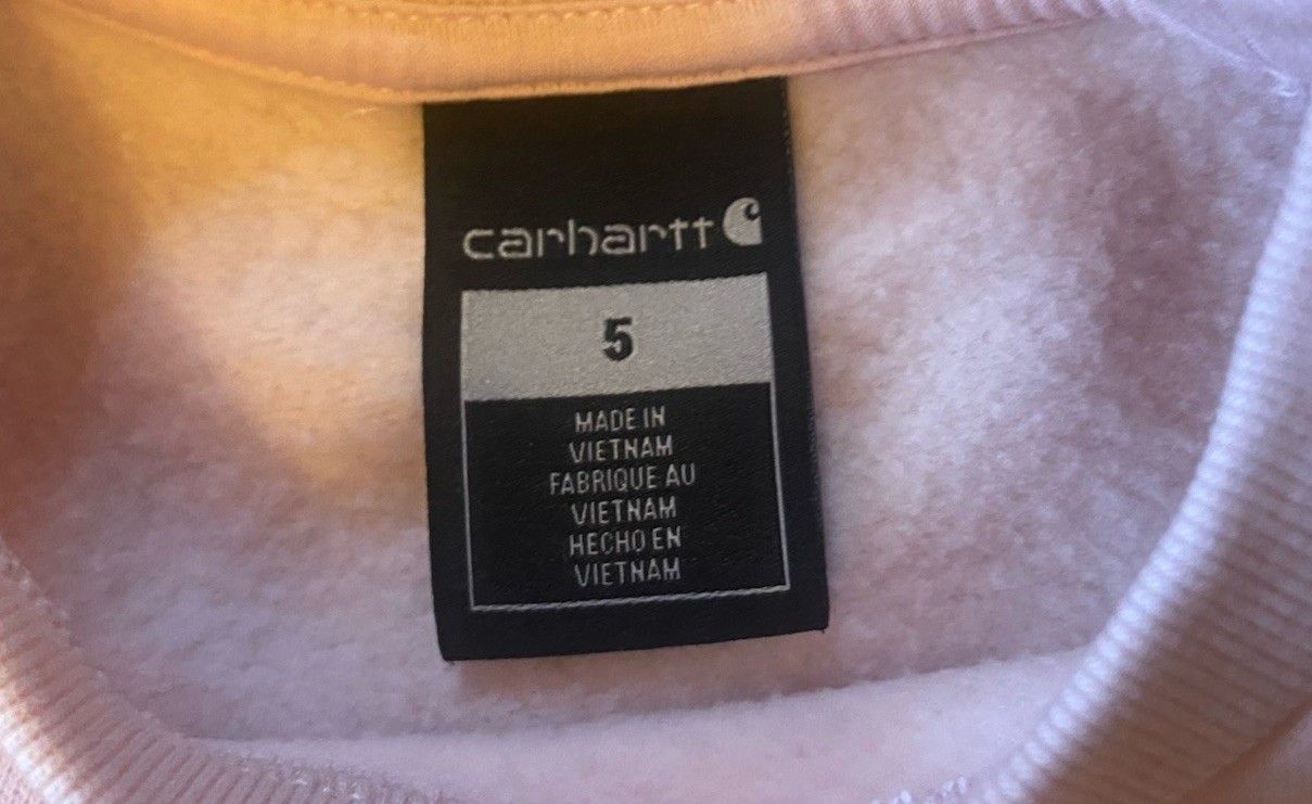 Carhartt Sweatshirt Girls 5 Pink Pullover Crewneck Spellout Logo Sweater Kids thumbnail 2