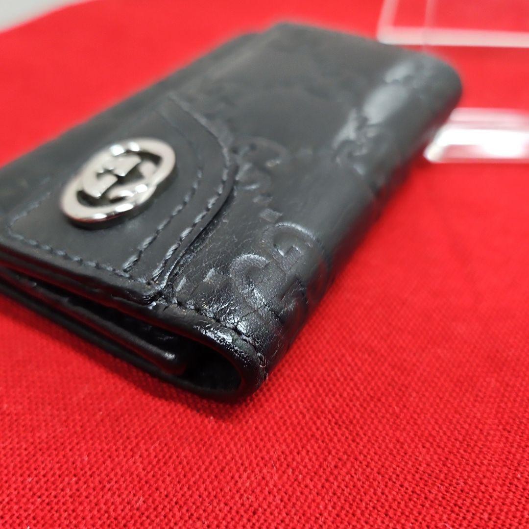 Gucci Interlocking G Key Case 6 Ring Leather Blac… - image 3