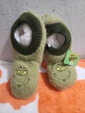 The Grinch Slipper Socks Fleece Sparkly BioWorld NWT L/ XL