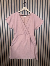 Madewell Mini Dress Medium Womens Textured Faux Wrap Short Sleeve