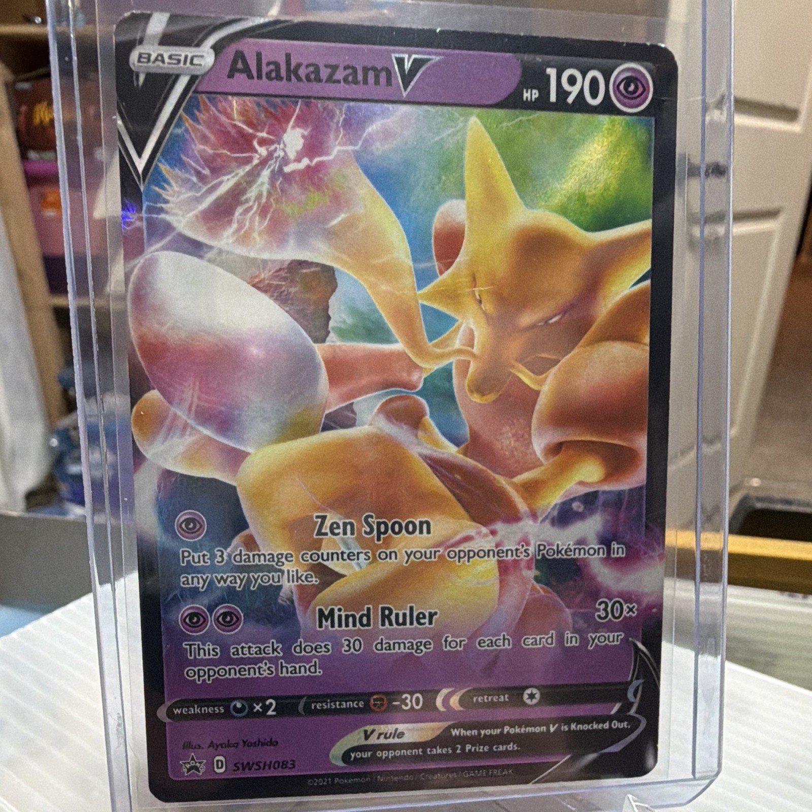 Pokemon TCG Alakazam V SWSH083 SWSH Promo Holo EN 2021 Basic 190 HP