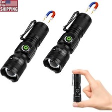 USB C Rechargeable Mini Flashlight 1200 Lumens Adjustable EDC Light Magnetic