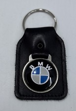 NICE 1970s VINTAGE N.O.S. CLOISONNÉ “BMW” METAL LEATHER KEYCHAIN RING FOB 👀LQQK