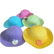 Girl's Sun Hats Spring Summer Floppy Beach Outdoor Casual Hats for Girls 5 Sets