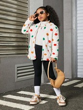 Leichte Plüschjacke mit bunten Polkadots- Gr...