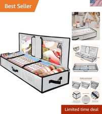 Gray Snowflake Print Gift Wrap Storage Organizer with Compartments