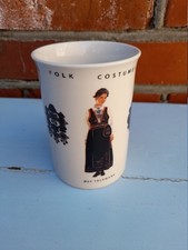 Norwegian coffe cup with Bunad motifs, Traditional folk costumes of Norway