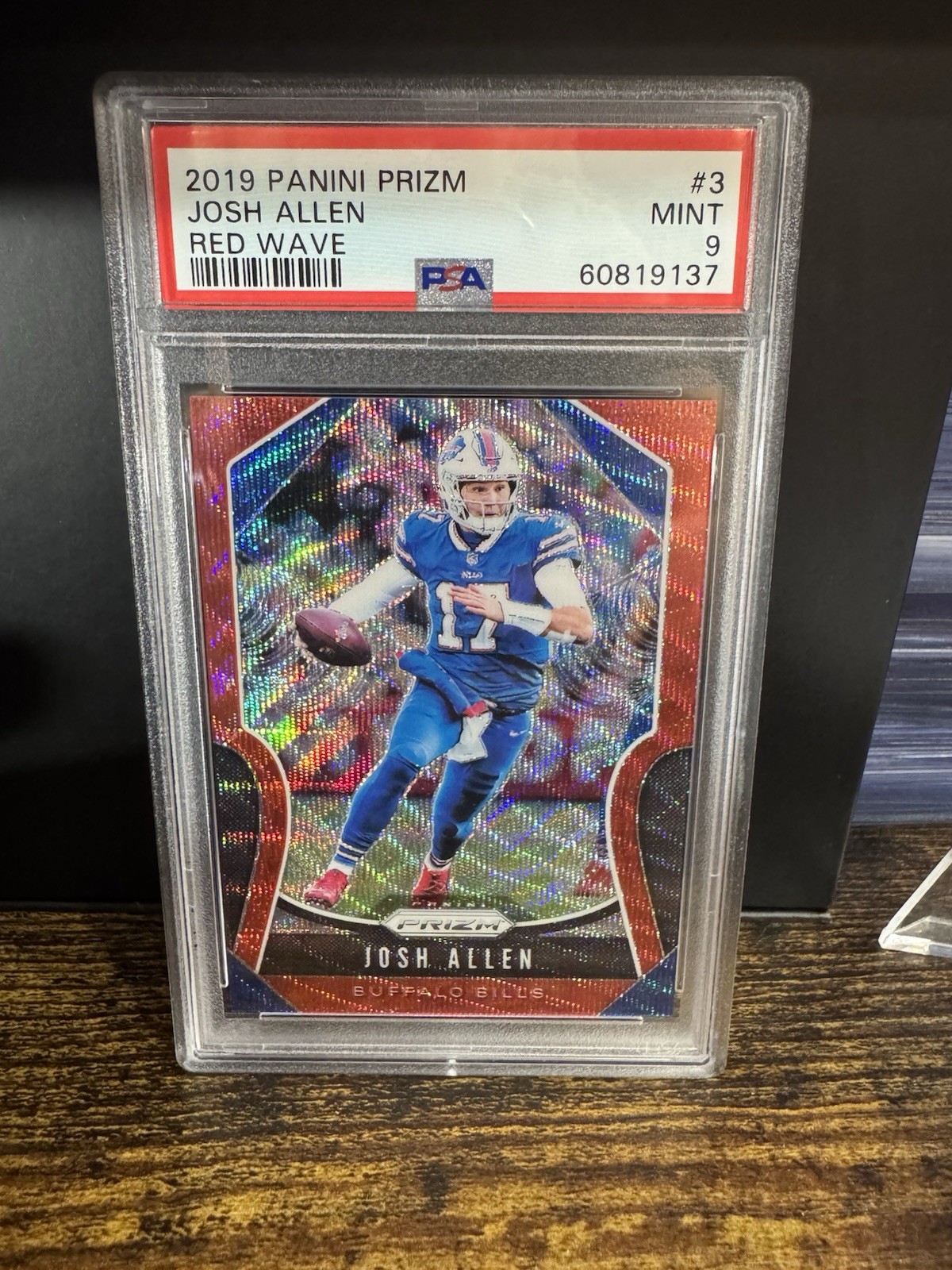 2019 Panini Prizm - Josh Allen #3 Red Wave Prizm /149 PSA 9 Bills 2nd year view 1