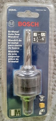 Bosch Standard 7/16'' Shank Bi-Metal Hole Saw Mandrel 1-1/4'' to 6'' *HSBAL