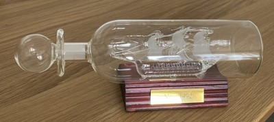 Glasschiff in Flasche Vintage ''Nina 1492'' Majestic mundgeblasen