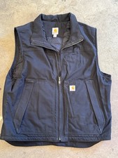 Carhartt Men  s Black Insulated Full Zip Vest w/ Pockets Stand-Up Collar XL