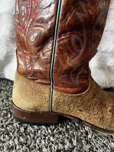 Anderson Bean Boot Co Leather Cowboy Boots Square Toe Size 10 2605A 4850 2334A - Picture 12 of 21