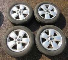 Full Set 15" Genuine MINI LA Heli-Spoke 492 Alloy Wheels - F56 F55 F57 - 6855101