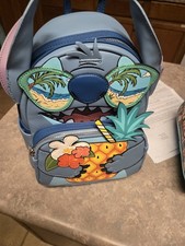 Loungefly Disney Stitch Blue Mini Backpack Pineapple Sunglasses